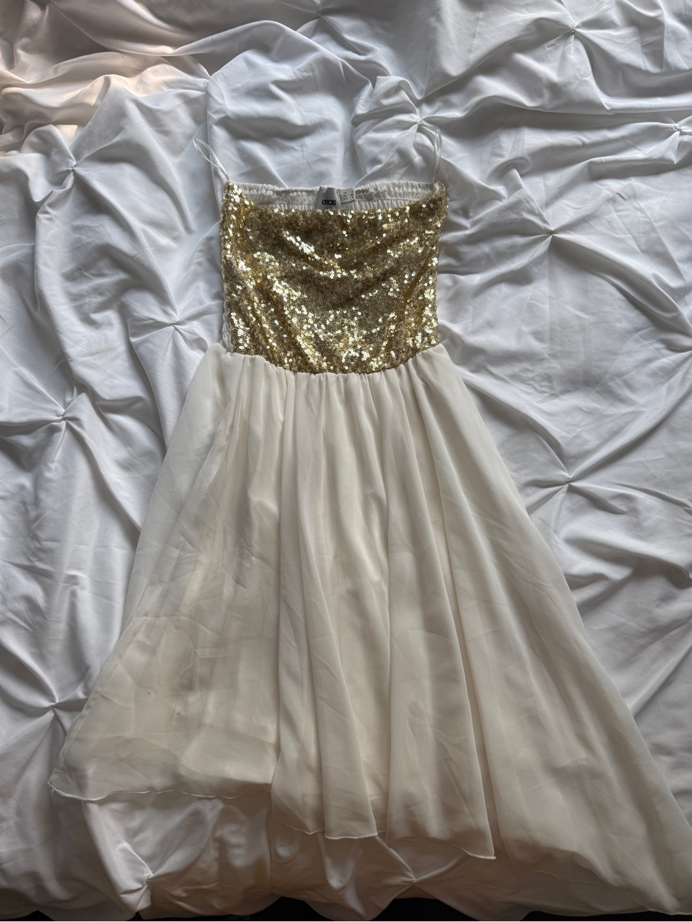 ASOS Gold Sequin Bodice Ivory Skirt Girls' Formal Dress